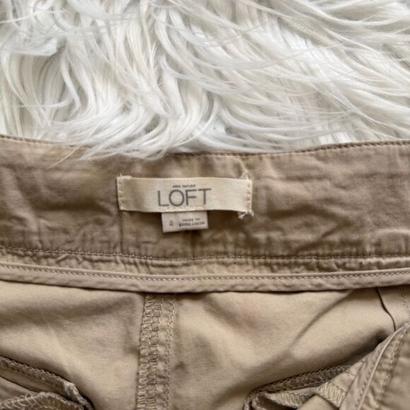 Ann Taylor Loft Joggers Size 4 Khaki Lightweight Drawstring Waist Pockets - Picture 5 of 7